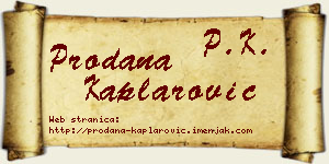 Prodana Kaplarović vizit kartica